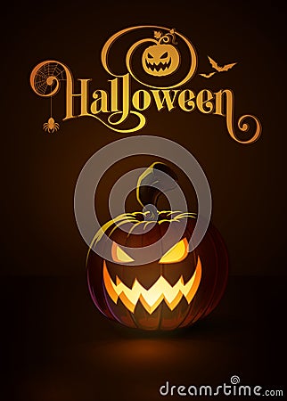 Jack-o-Lantern Dark Scary Cool Vector Illustration